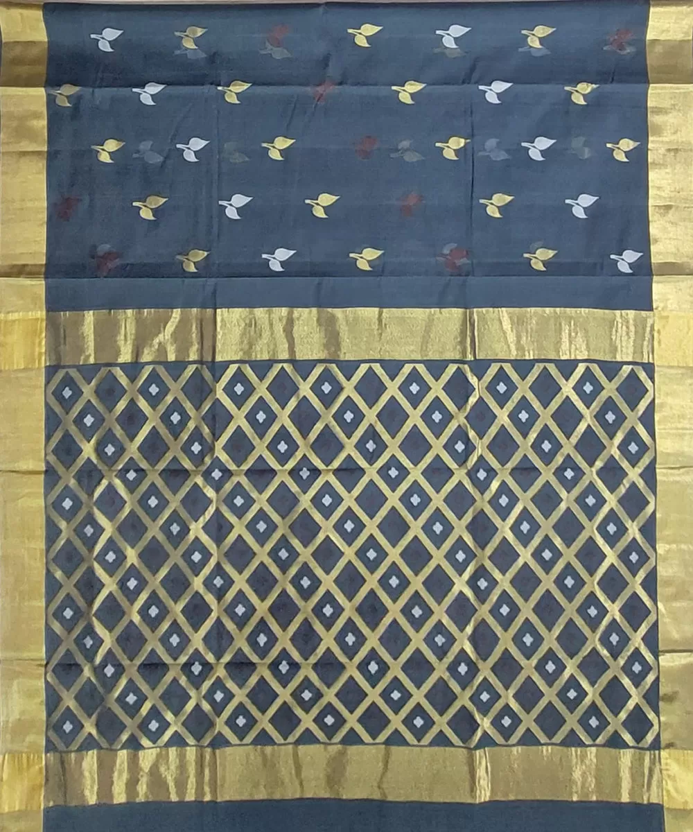 Navy blue venkatagiri handloom cotton saree