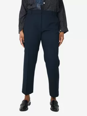 Navy wool tailored trousers - size UK 16