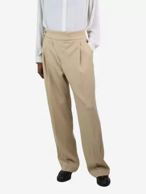 Neutral wool-blend trousers - size XS