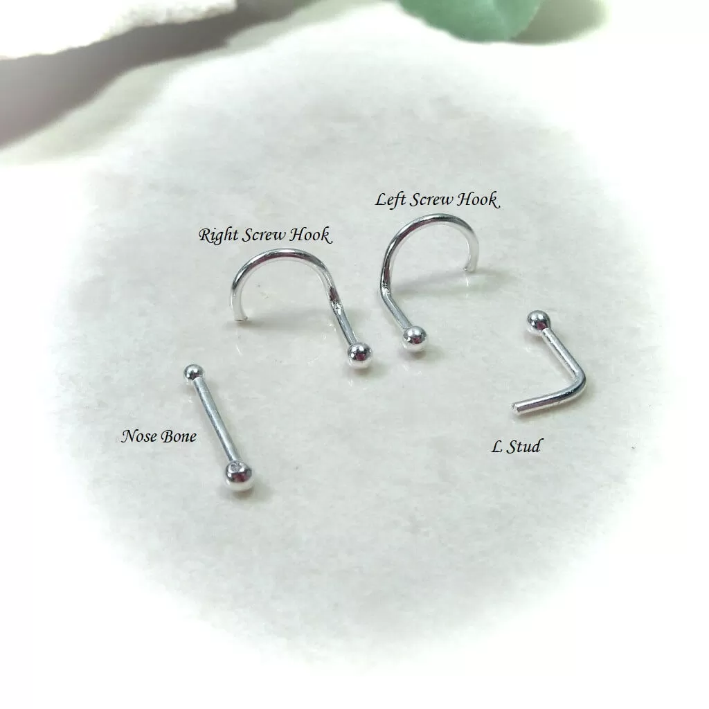 Nose Stud Bar 4mm Choose Your Style and Metal