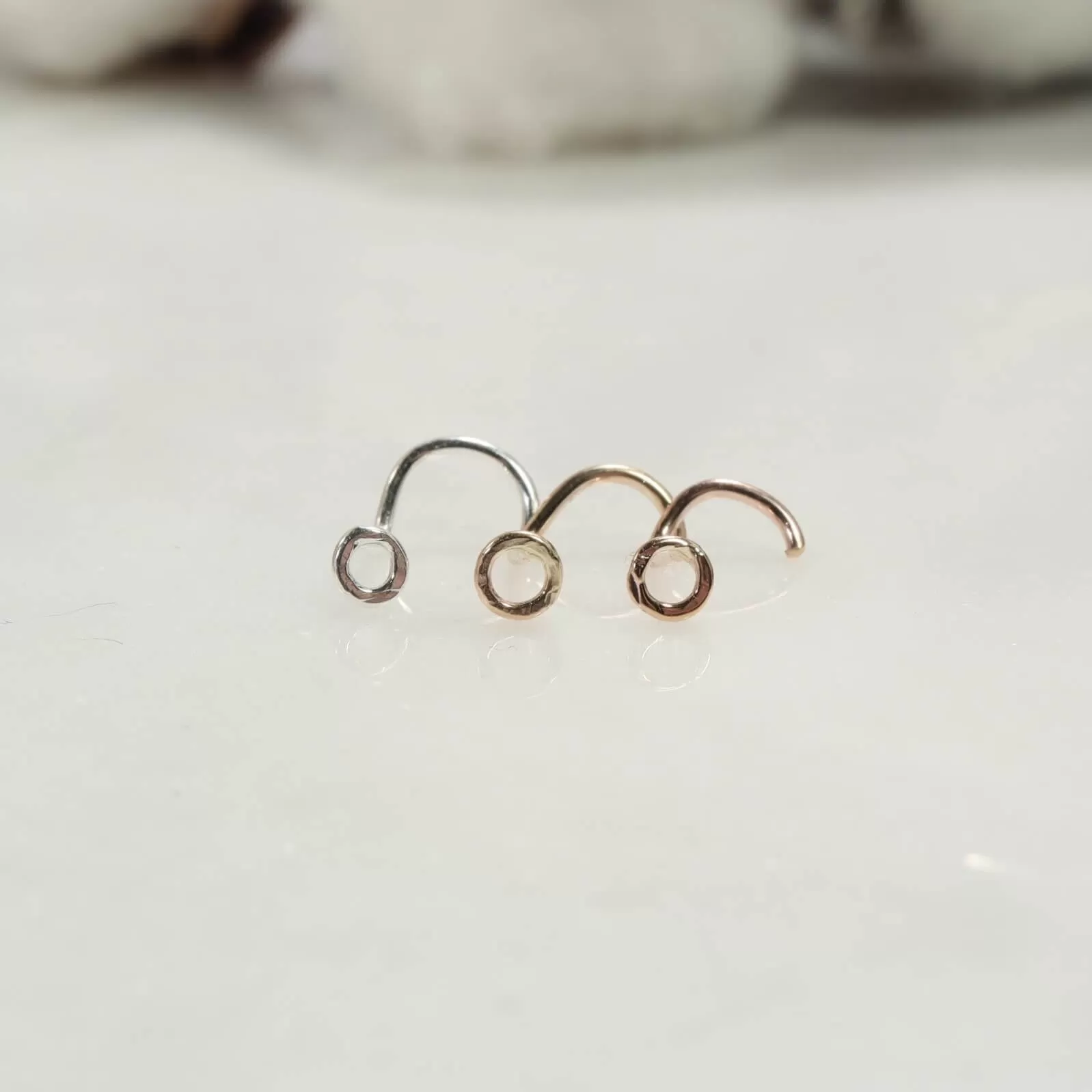 Nose Stud Tiny Circle Choose Your Style and Metal