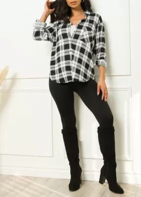 Oli Plaid Blouse Black/White