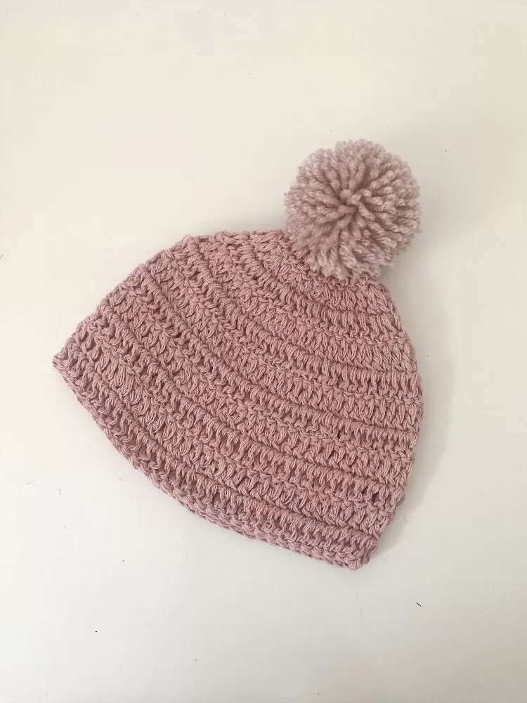 Organic cotton baby bobble hat