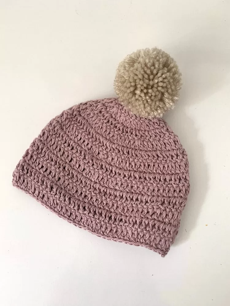 Organic cotton baby bobble hat