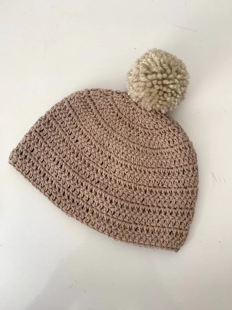 Organic cotton baby bobble hat