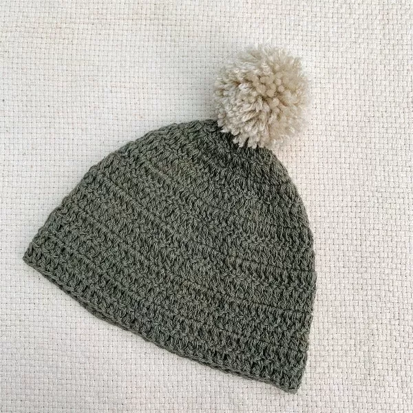 Organic cotton baby bobble hat