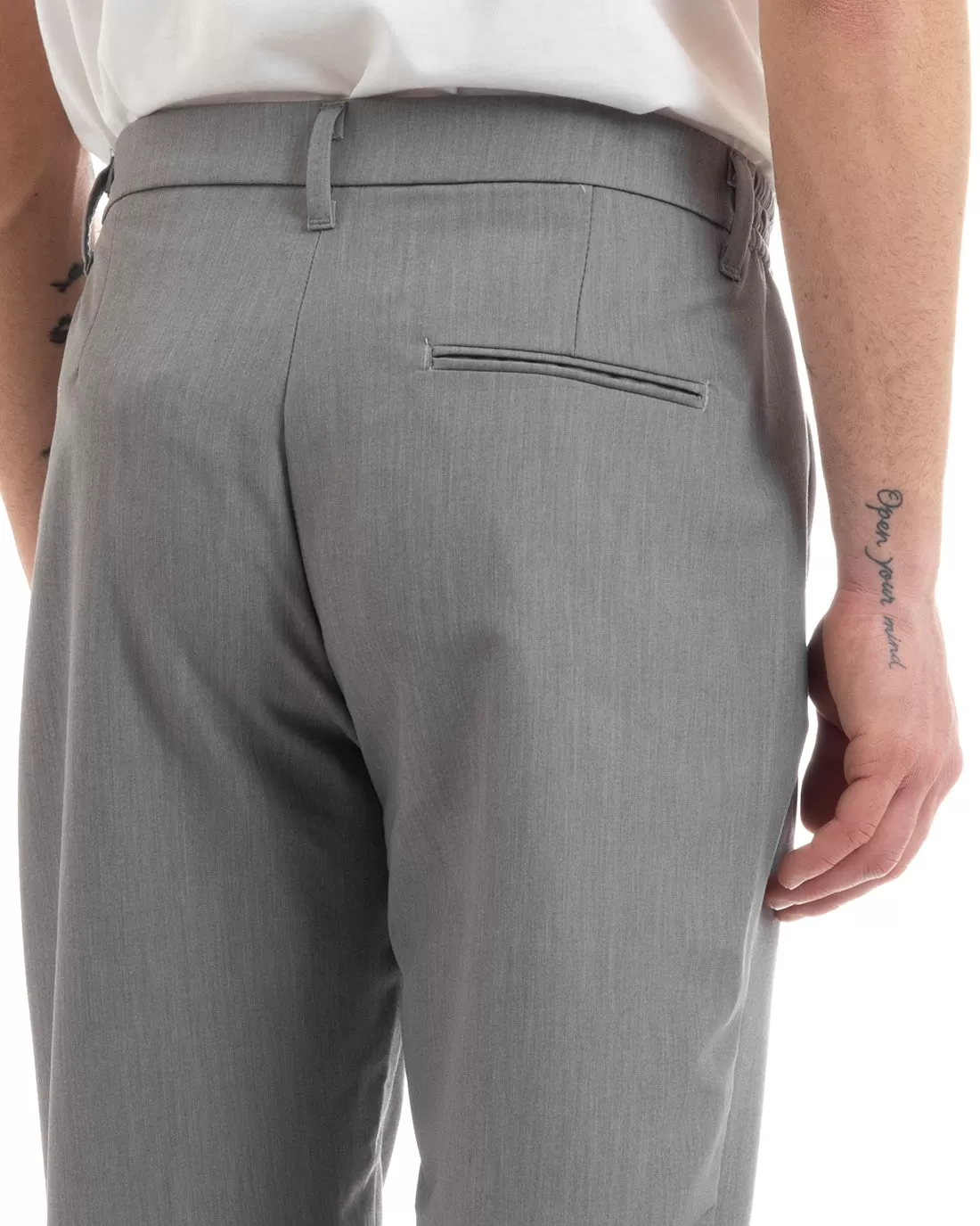 Pantaloni Uomo Pantalaccio Comodo Viscosa Elastico Straight Fit Grigio GIOSAL-P5647A