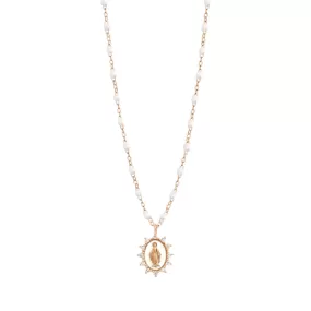 Petite Madone Supreme White diamond necklace, Rose Gold, 16.5"