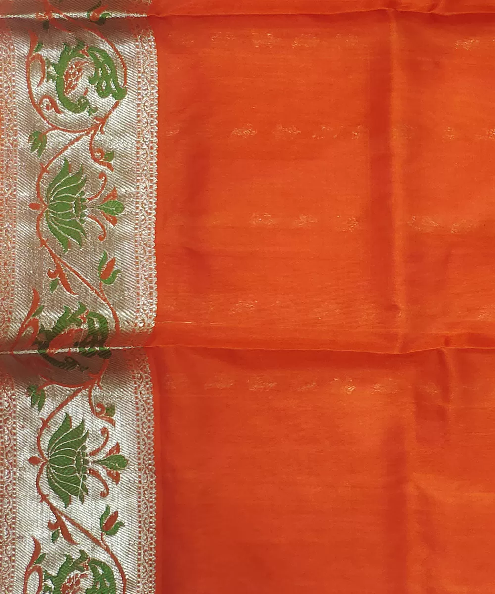 Pink orange silk handloom venkatagiri saree