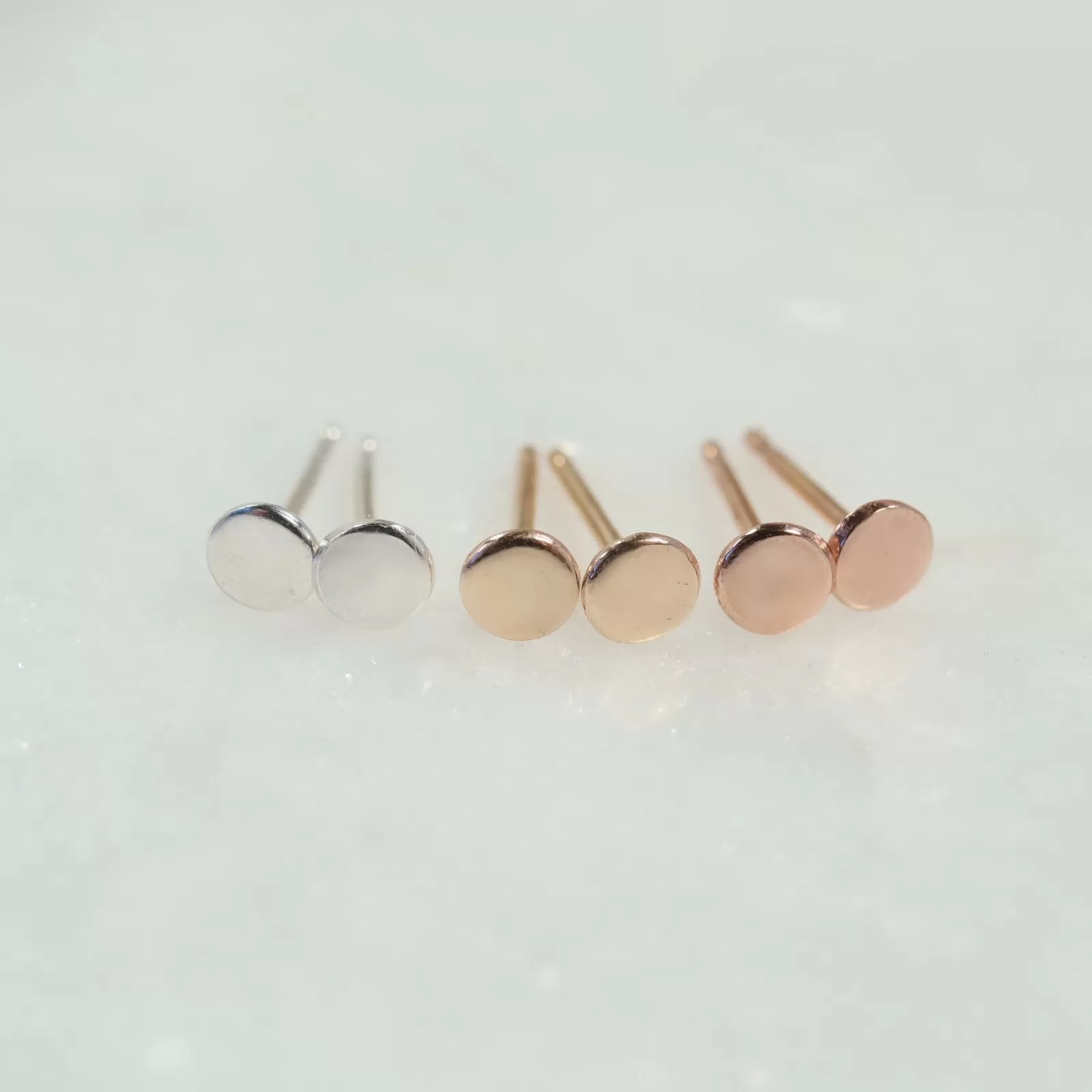 Post Earring Plain Disk 4mm Choose Your Metal