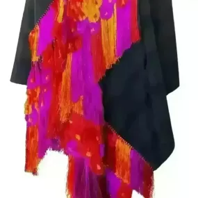 Purepecha rebozo with fringe, rebozo from Michoacán, rebozo with fringe