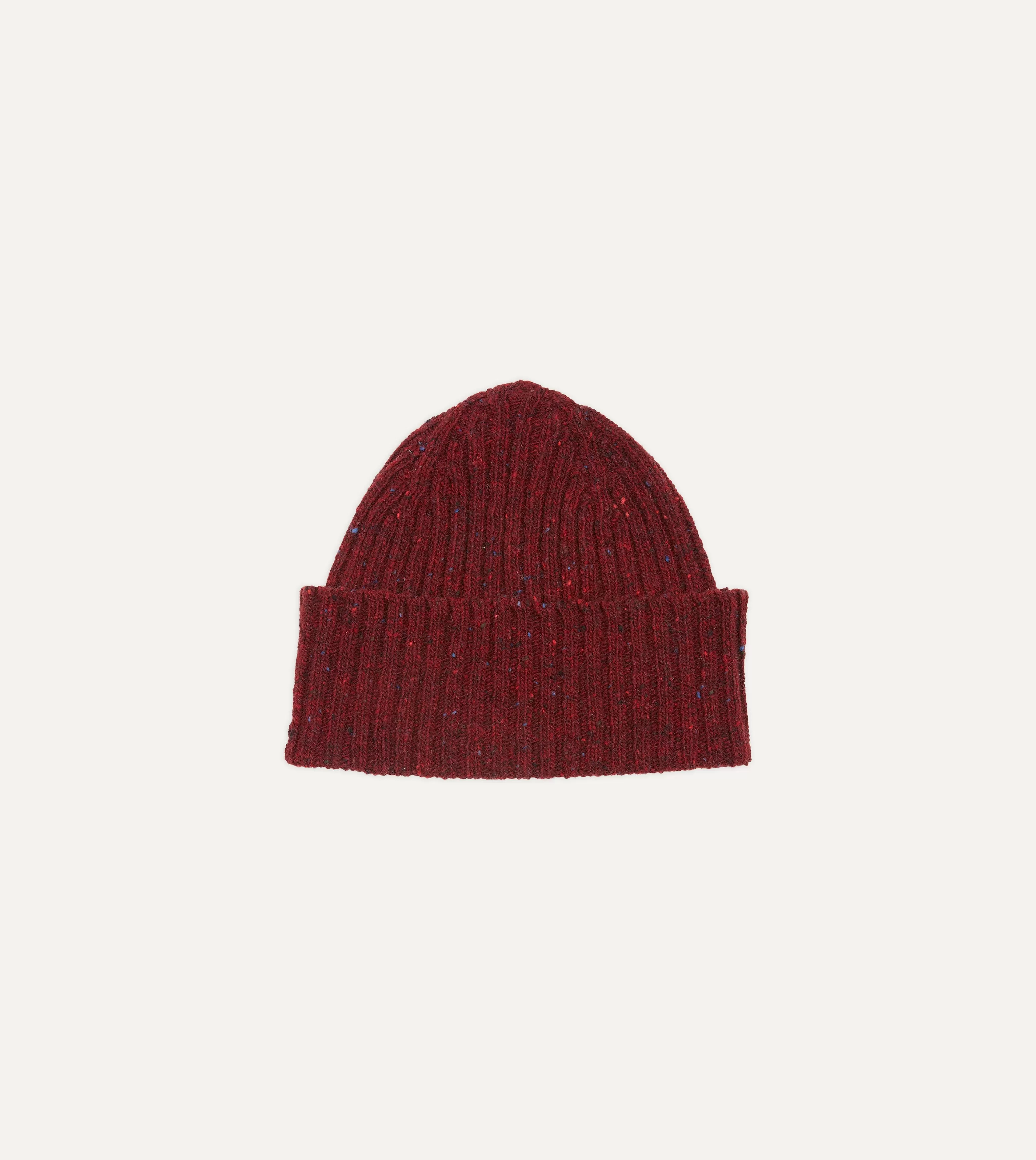 Red Donegal Ribbed Merino Knit Cap