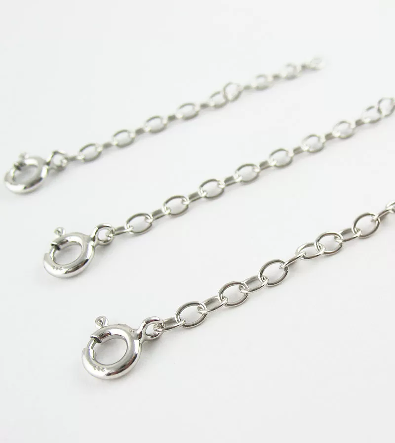 Rhodium-Plated Sterling Silver Extender Chains