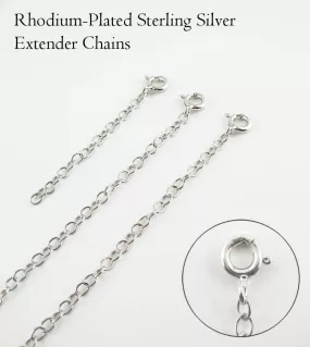 Rhodium-Plated Sterling Silver Extender Chains