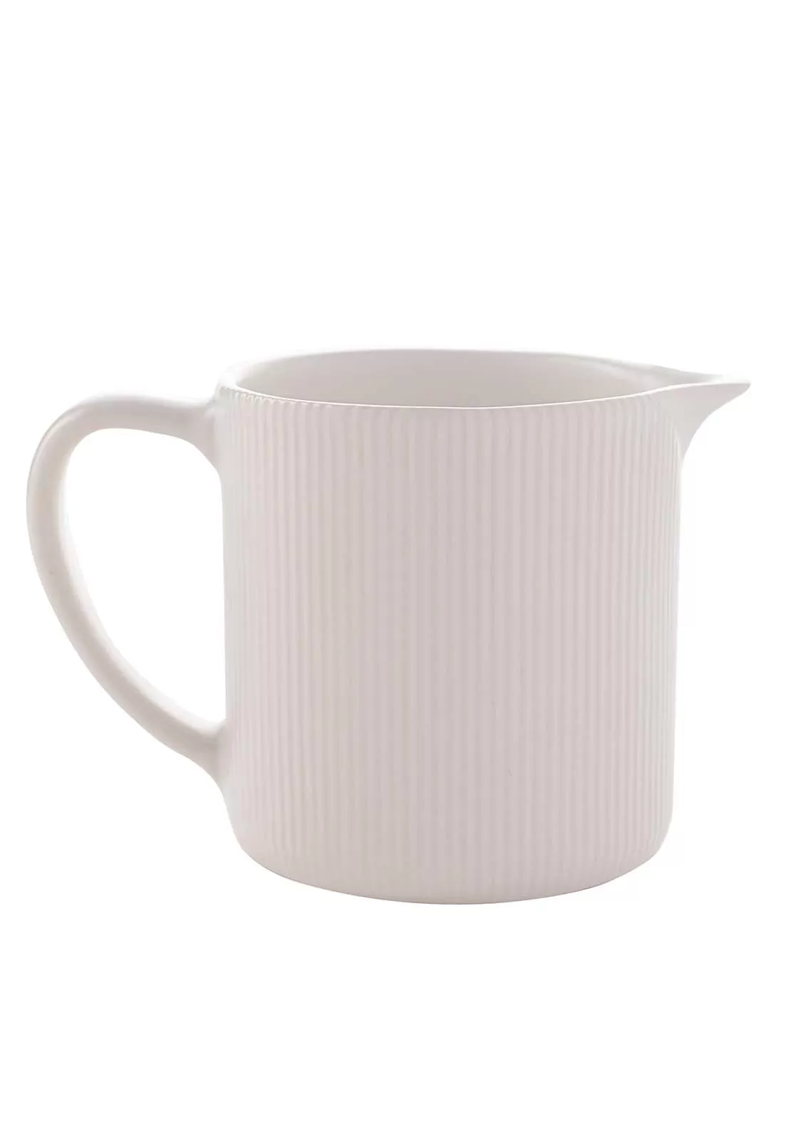 Ribbed Milk Jug - White