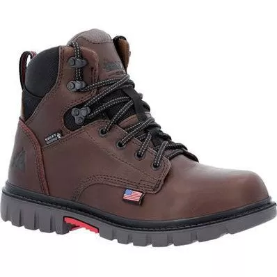 Rocky Men's Worksmart USA 6 WP Slip Resist Work Boot -Brown- RKK0452