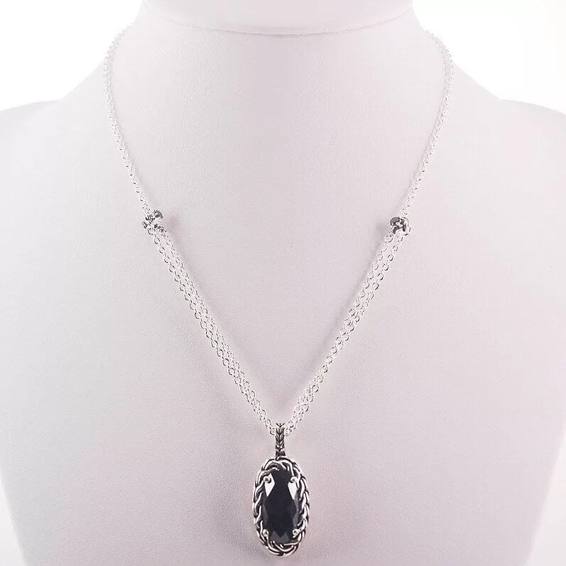 Romantic Black Onyx Necklace - 925 Sterling Silver