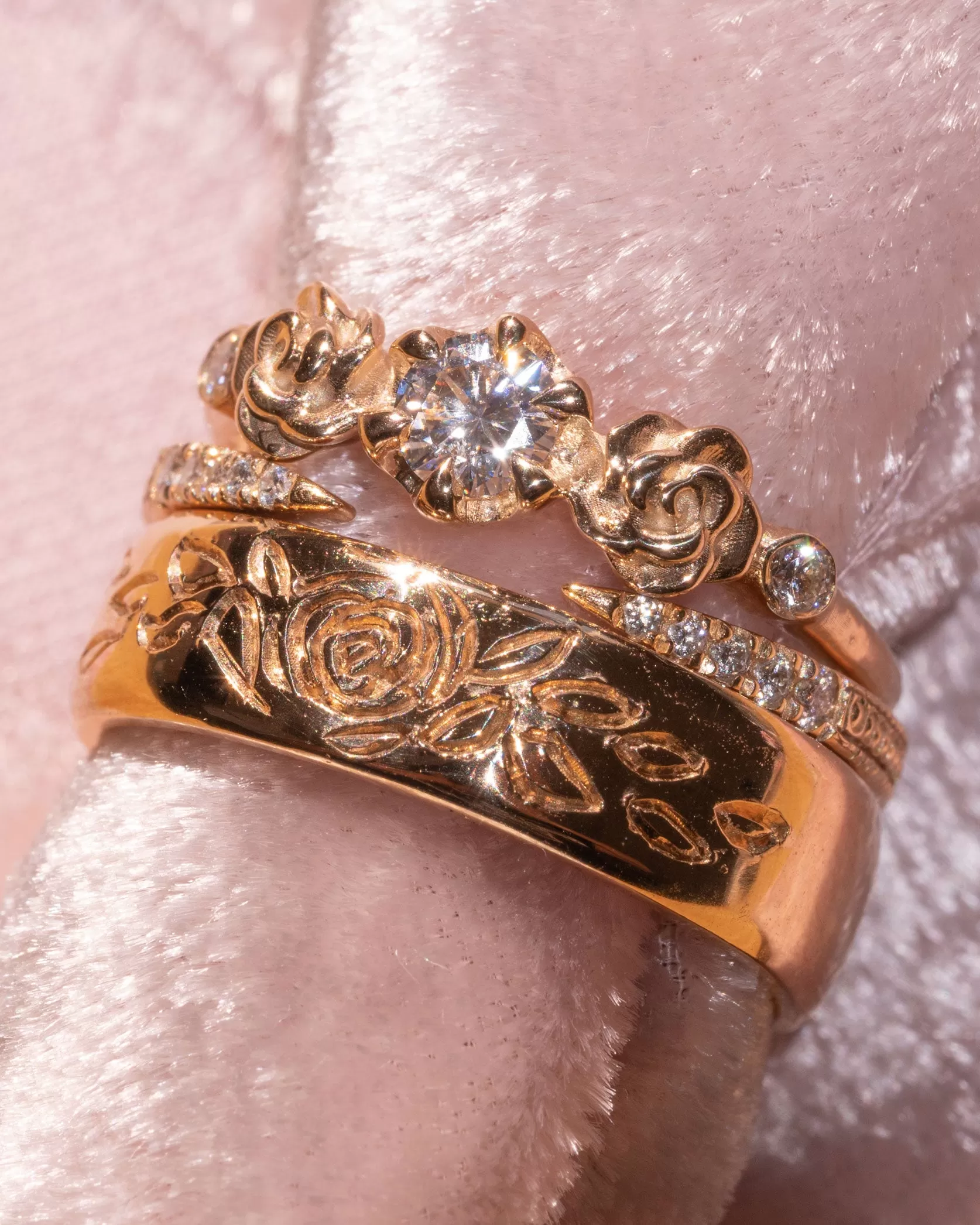 Rose Burst Band Ring