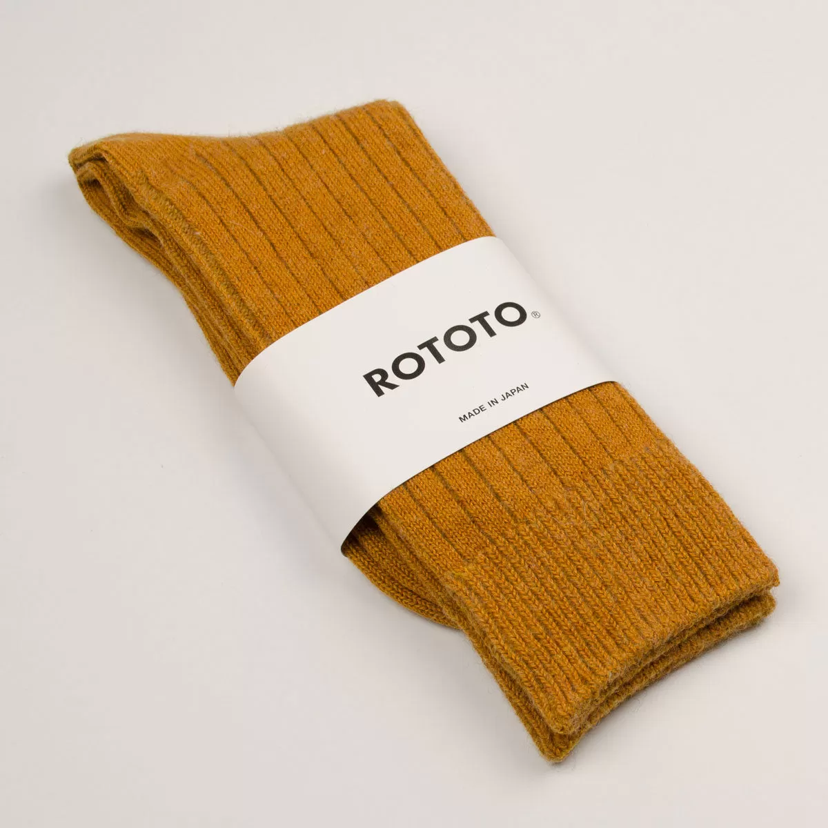 RoToTo - Cotton Wool Rib Socks - Gold