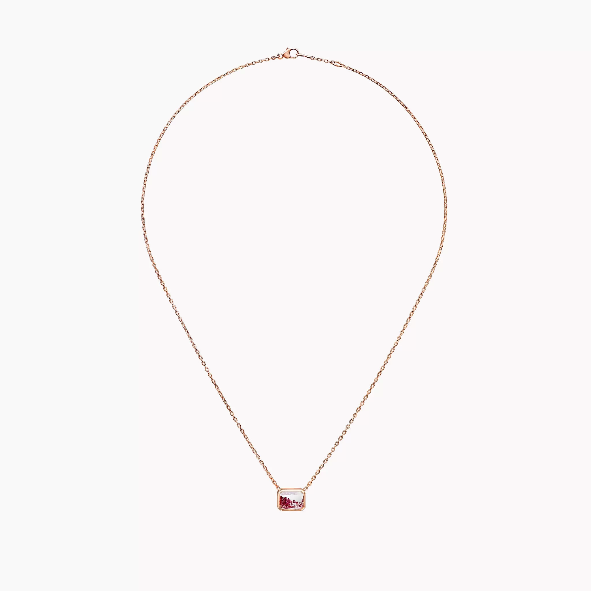 Ruby & Diamond Shaker Pendant Necklace