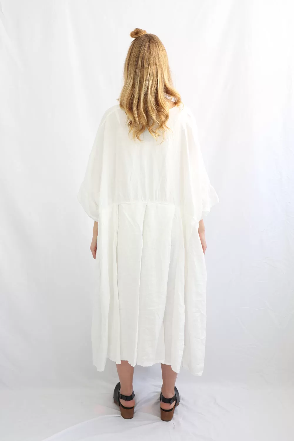 RUNDHOLZ BLACK LABEL OFF WHITE OVERSIZED LINEN DRESS