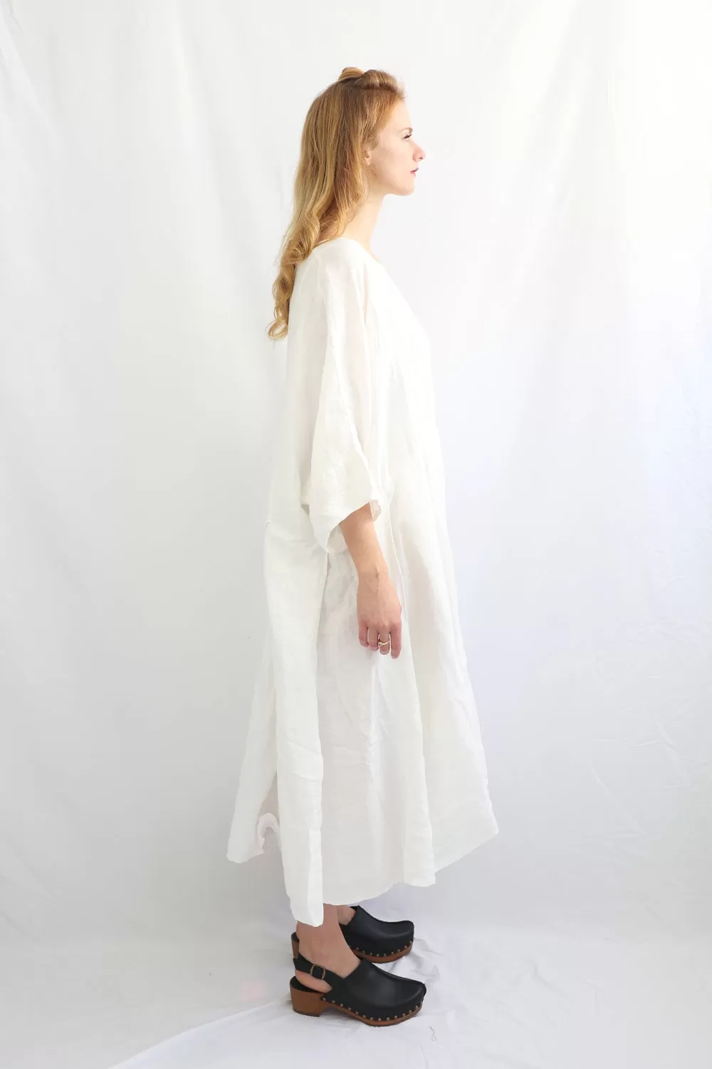 RUNDHOLZ BLACK LABEL OFF WHITE OVERSIZED LINEN DRESS