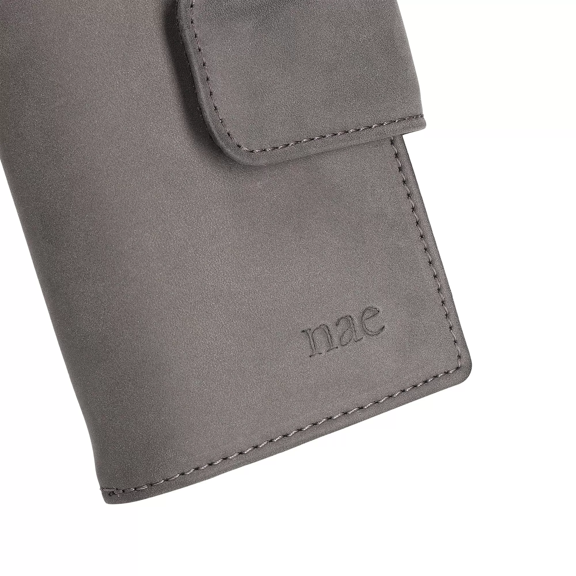 Sabi Vegan Nobuk Bifold Clip Wallet | Grey