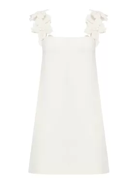 SHORT DRESS with straps IN EMBROIDERED CREPE COUTURE