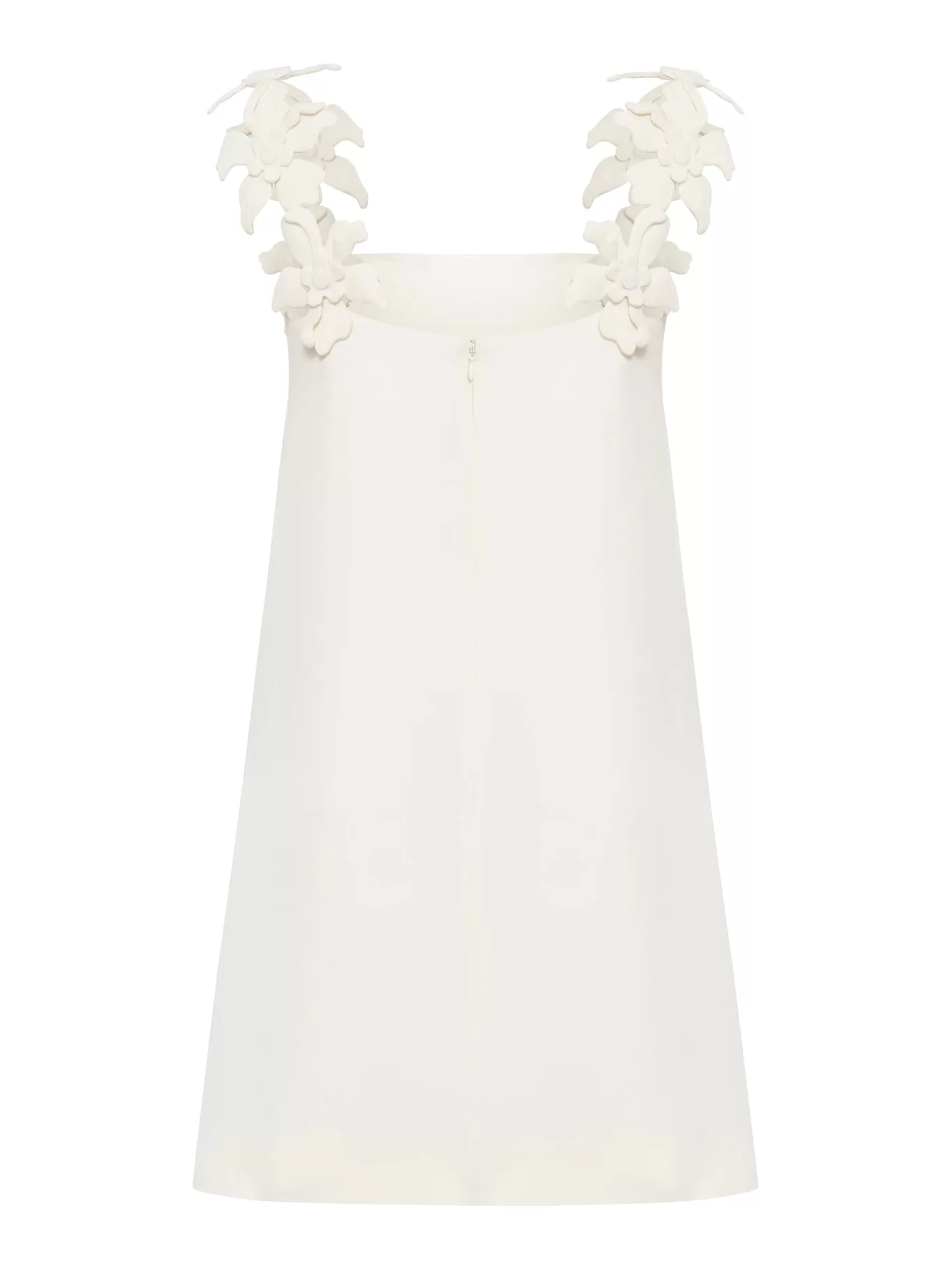 SHORT DRESS with straps IN EMBROIDERED CREPE COUTURE