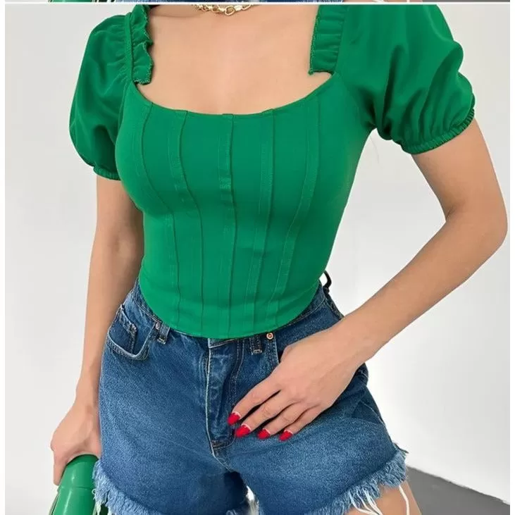 Short Sleeve Corset Top