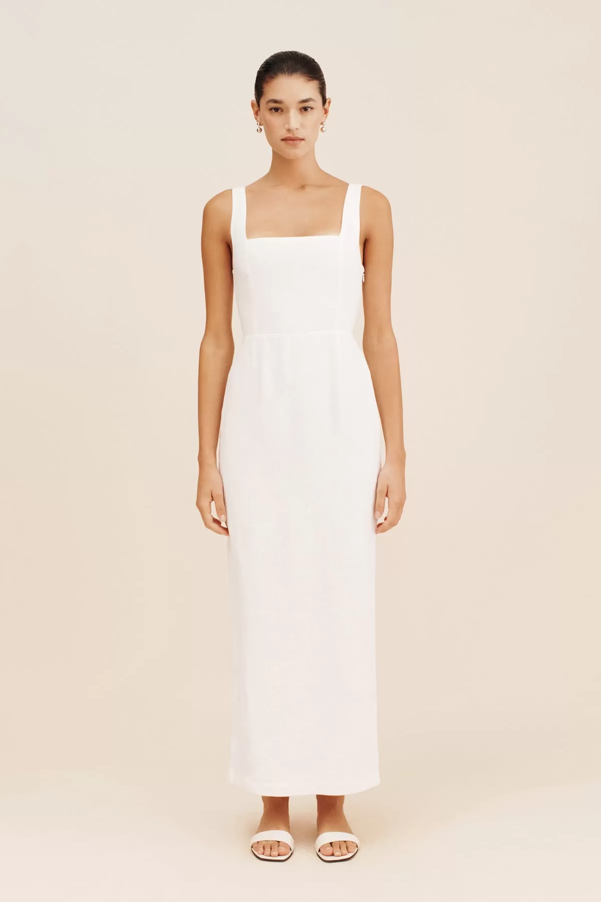 SKYLA COLUMN DRESS - IVORY