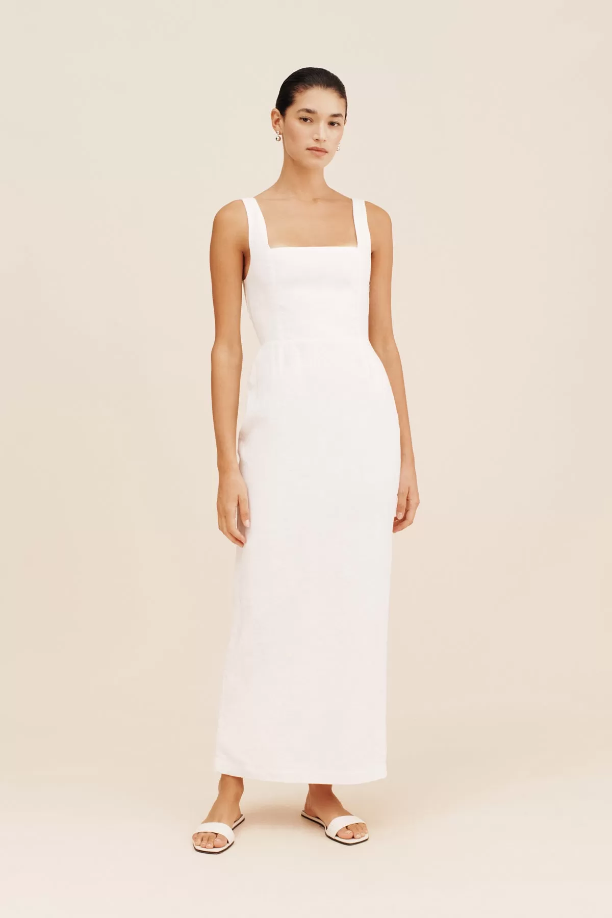 SKYLA COLUMN DRESS - IVORY