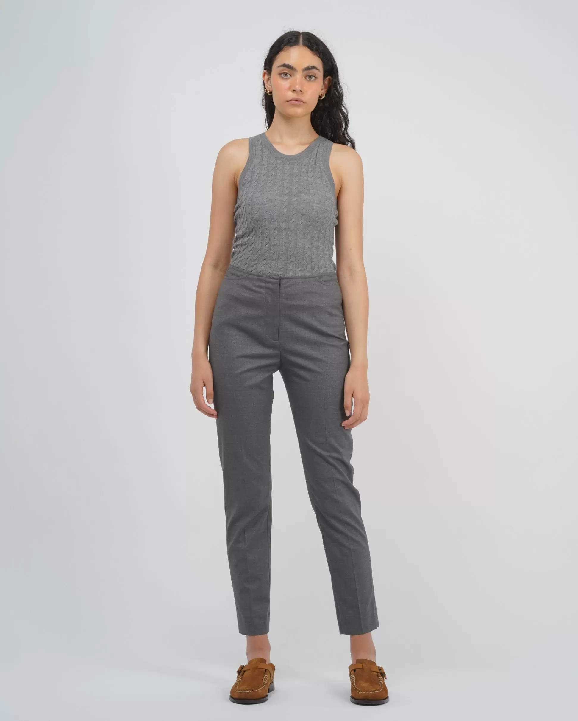 SLIM BUSINESS TROUSER / GREY MELANGE