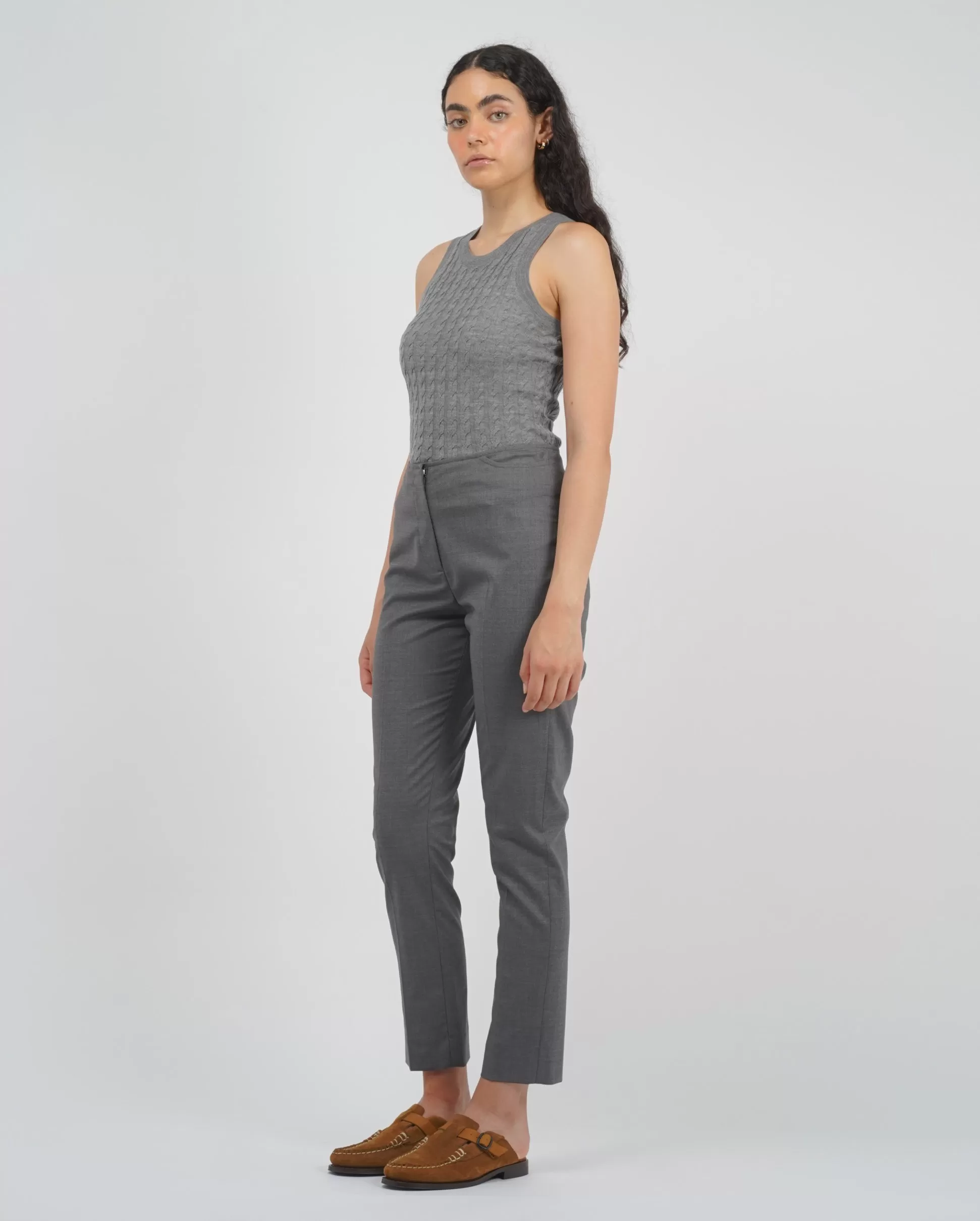 SLIM BUSINESS TROUSER / GREY MELANGE