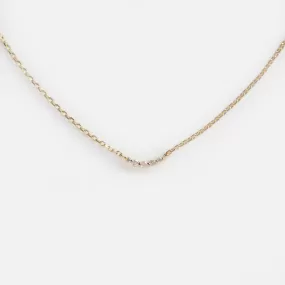 Solid Gold Diamond Arc Necklace