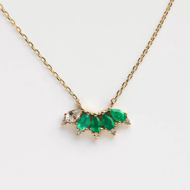 Solid Gold Ombre Birthstone Necklace