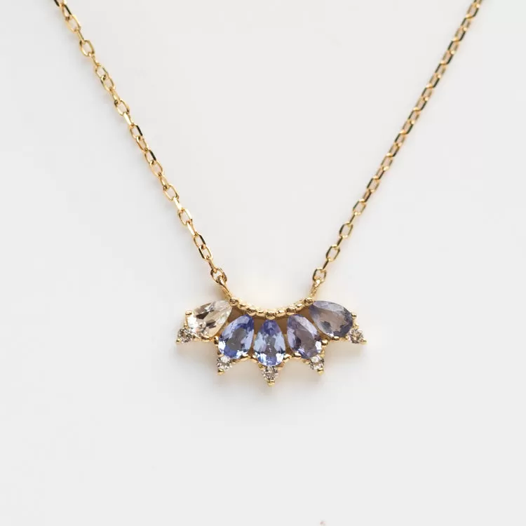 Solid Gold Ombre Birthstone Necklace