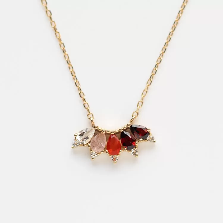 Solid Gold Ombre Birthstone Necklace