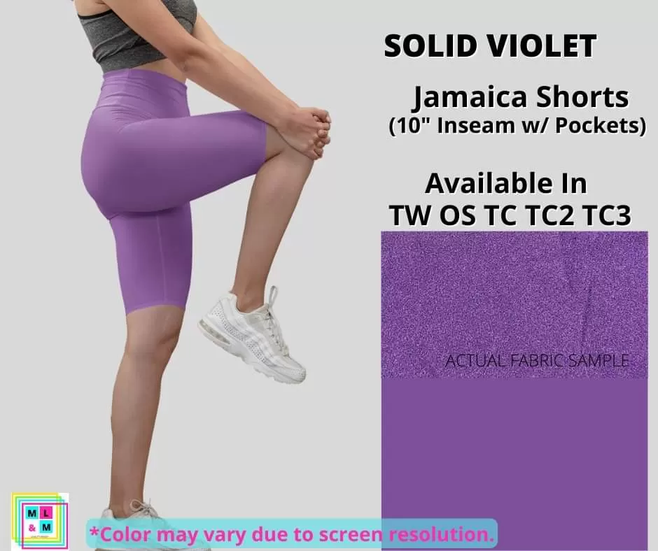 Solid Violet 10 Jamaica Shorts