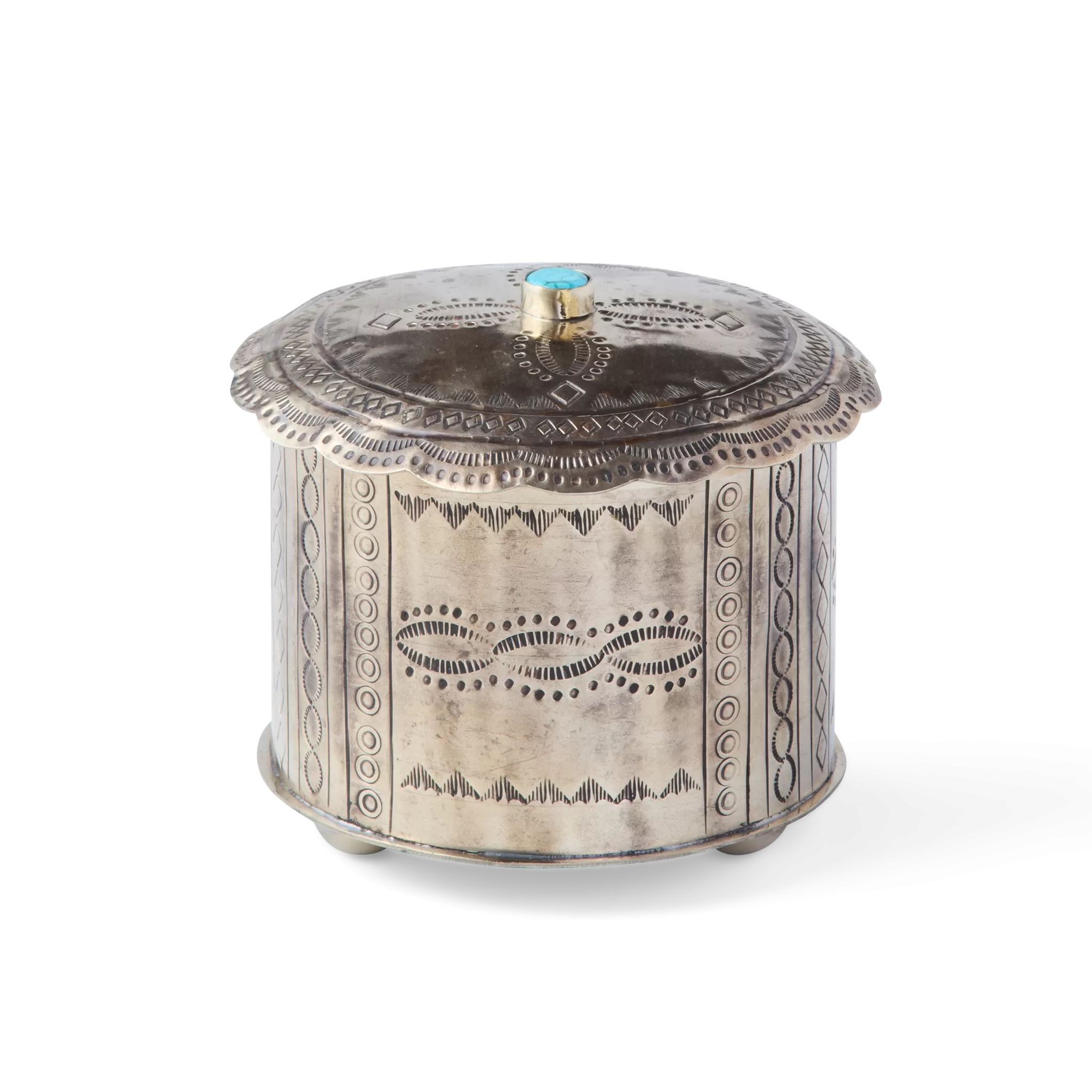 Southwestern Round Box :: Silver