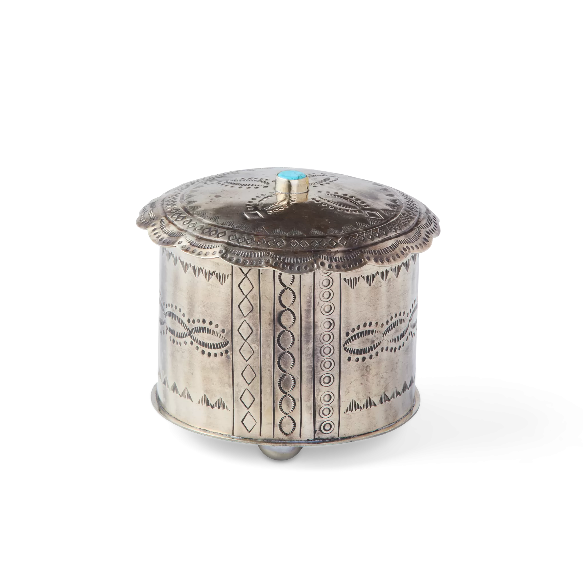 Southwestern Round Box :: Silver