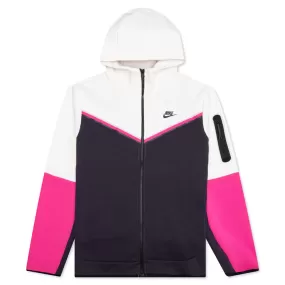 Sportswear Tech Fleece Full Zip Up Hoodie - Phantom/Cave Purple/Active Pink