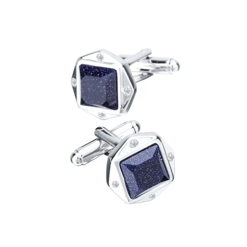 Stainless Steel Blue Sandstone Cufflinks