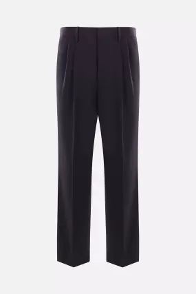 straight-leg wool pants