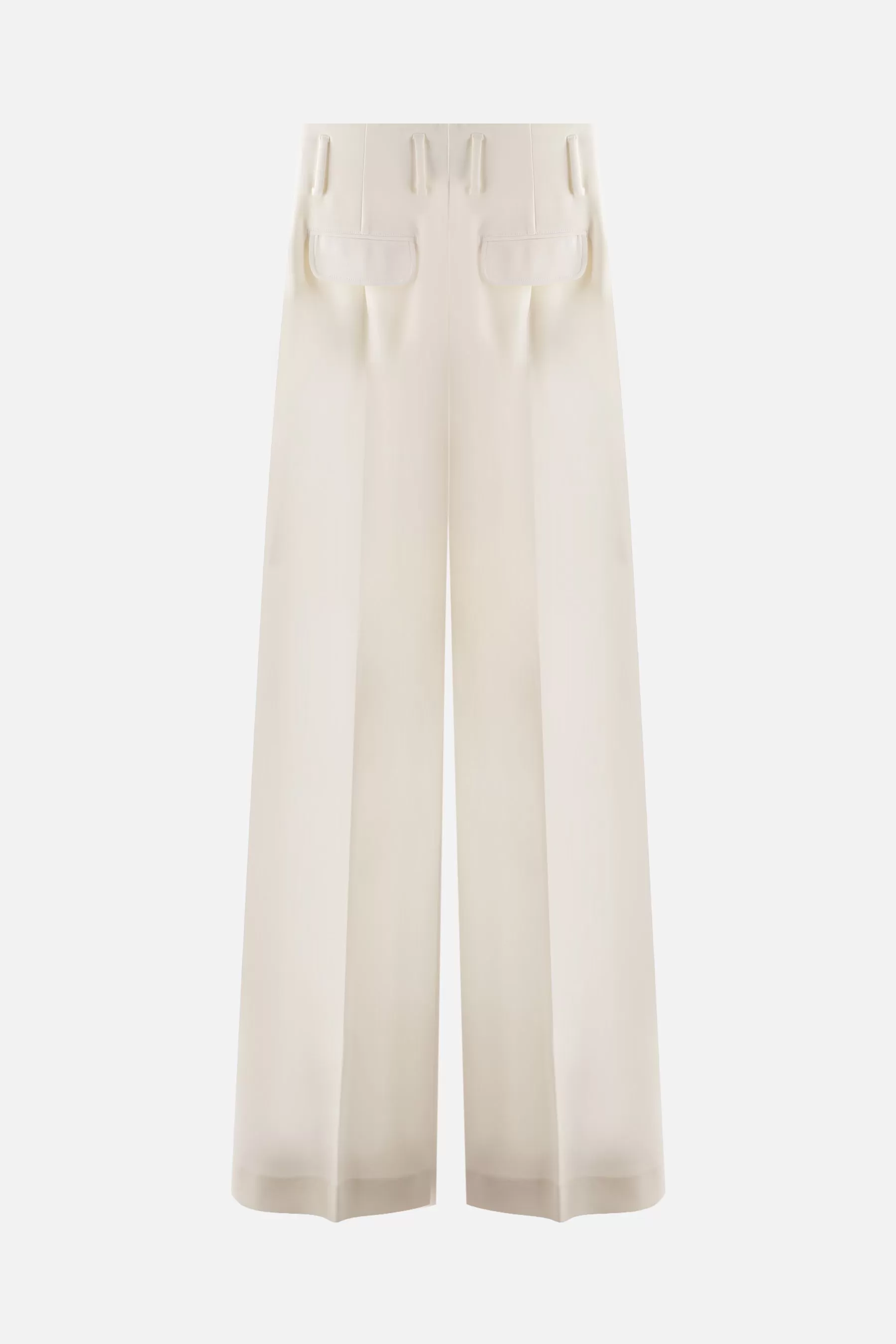 stretch wool wide-leg pants