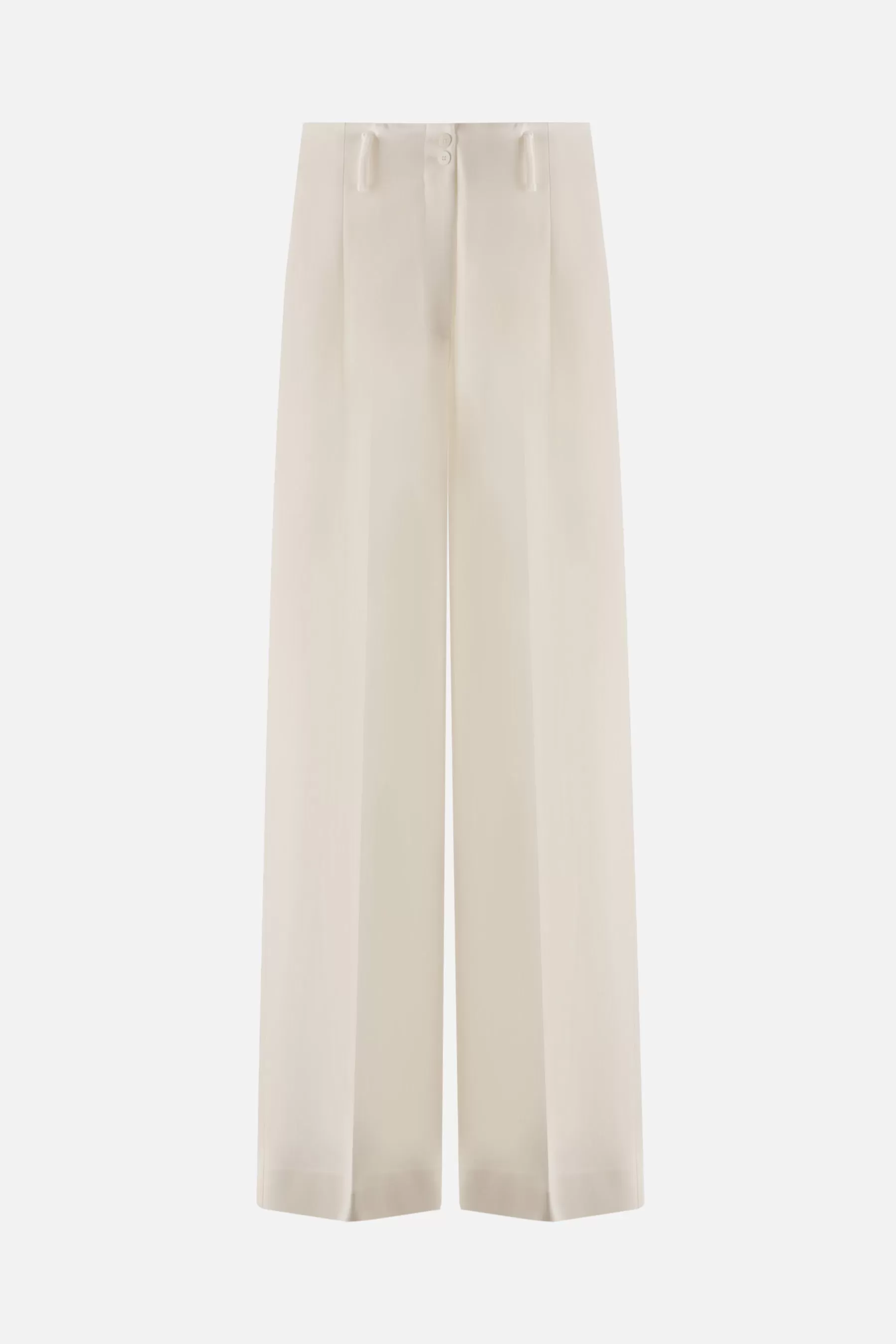 stretch wool wide-leg pants