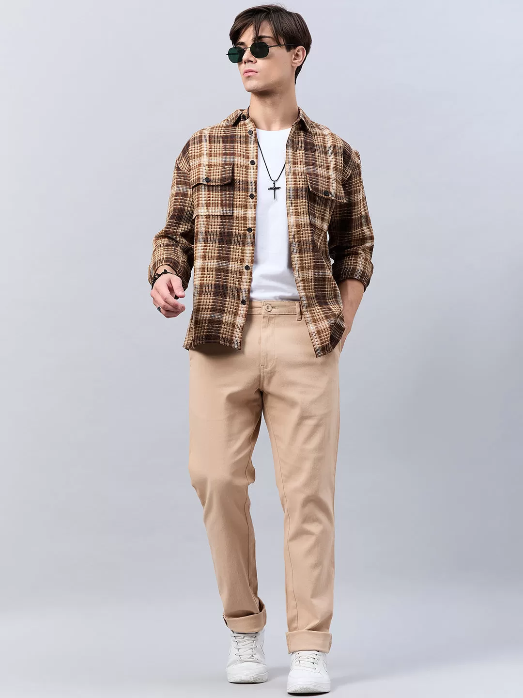 Style Quotient Men Beige Stretchable Chinos Trouser