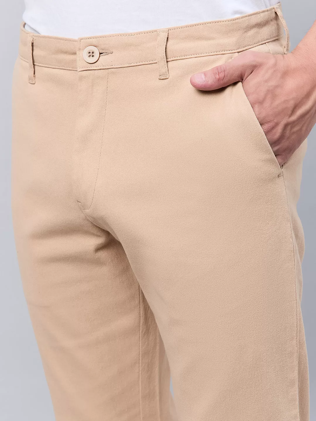 Style Quotient Men Beige Stretchable Chinos Trouser