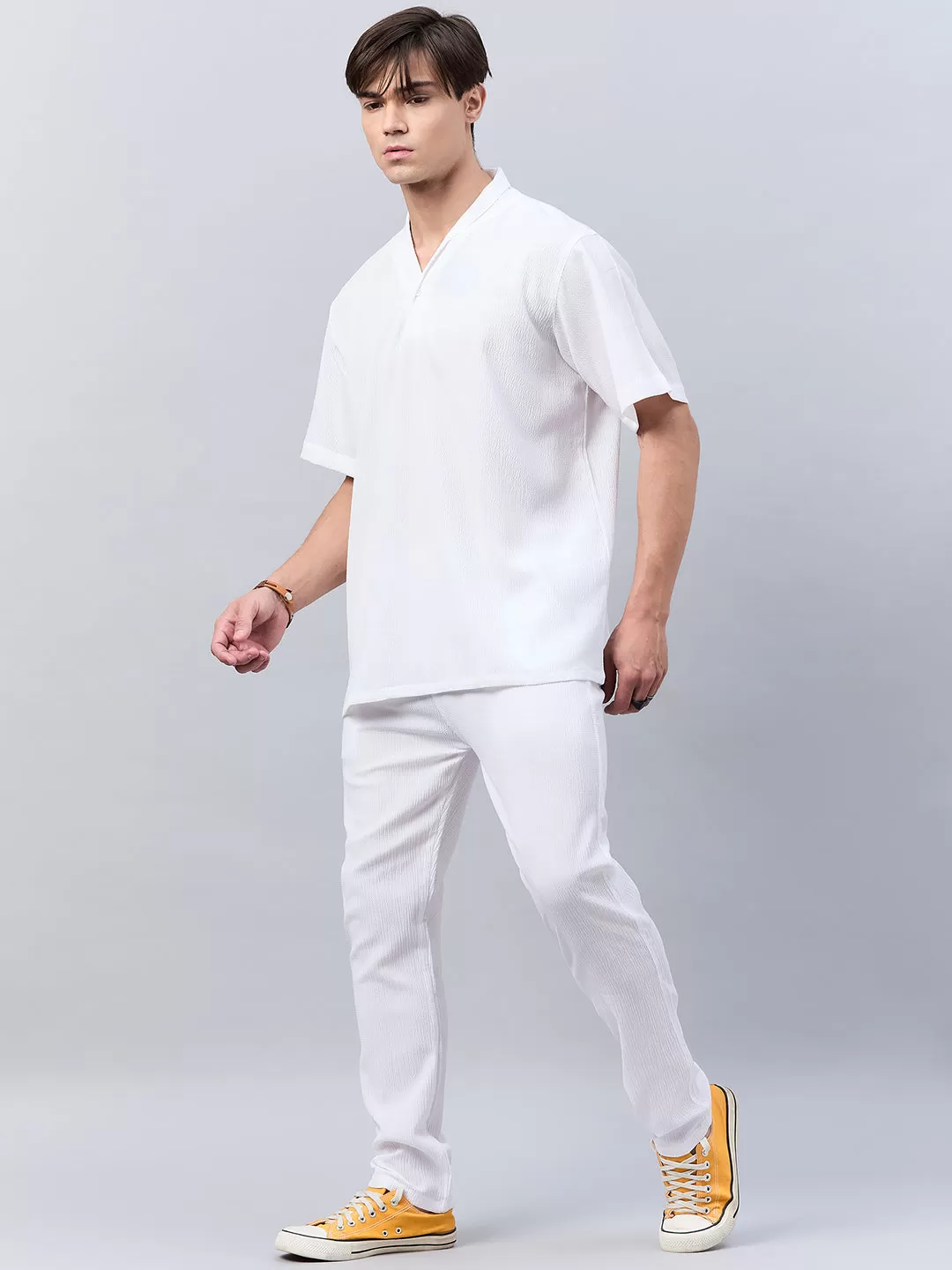 Style Quotient Men White Co-Ord Set