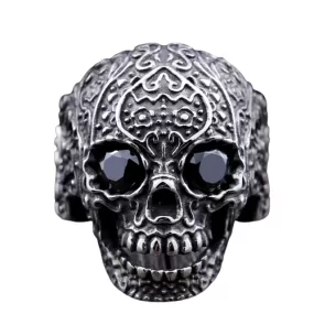 Sugar Skull Ring, Stainless Steel